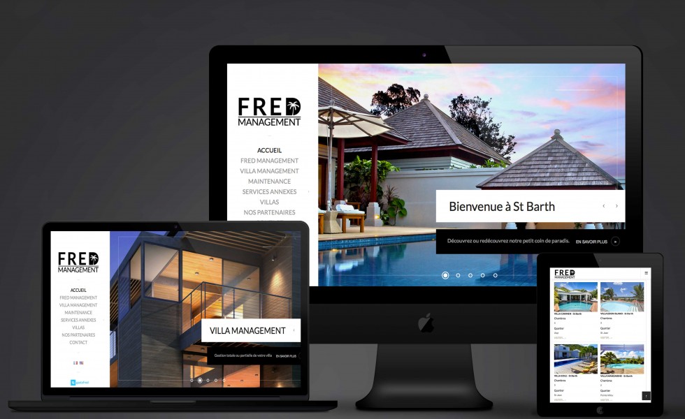 Création logo et site Internet pour Fred management st barthelemy saint barthelemy 97133